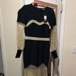 NWT Athina black fishtail gown